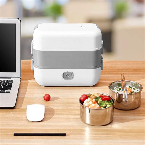 3 compartment lunch box electric warming|Amazon.com: Hamilton Beach Portable Electric Lunch Box Food .